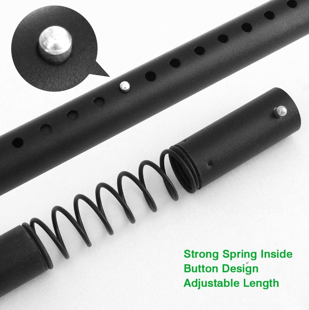 Refrze Room Divider Tension Curtain Rod, 122-150 Inch Tension Shower Curtain Rods, Curtain Rods No Drilling for Window,Adjustable Bathroom Stall Tension Pole-Black