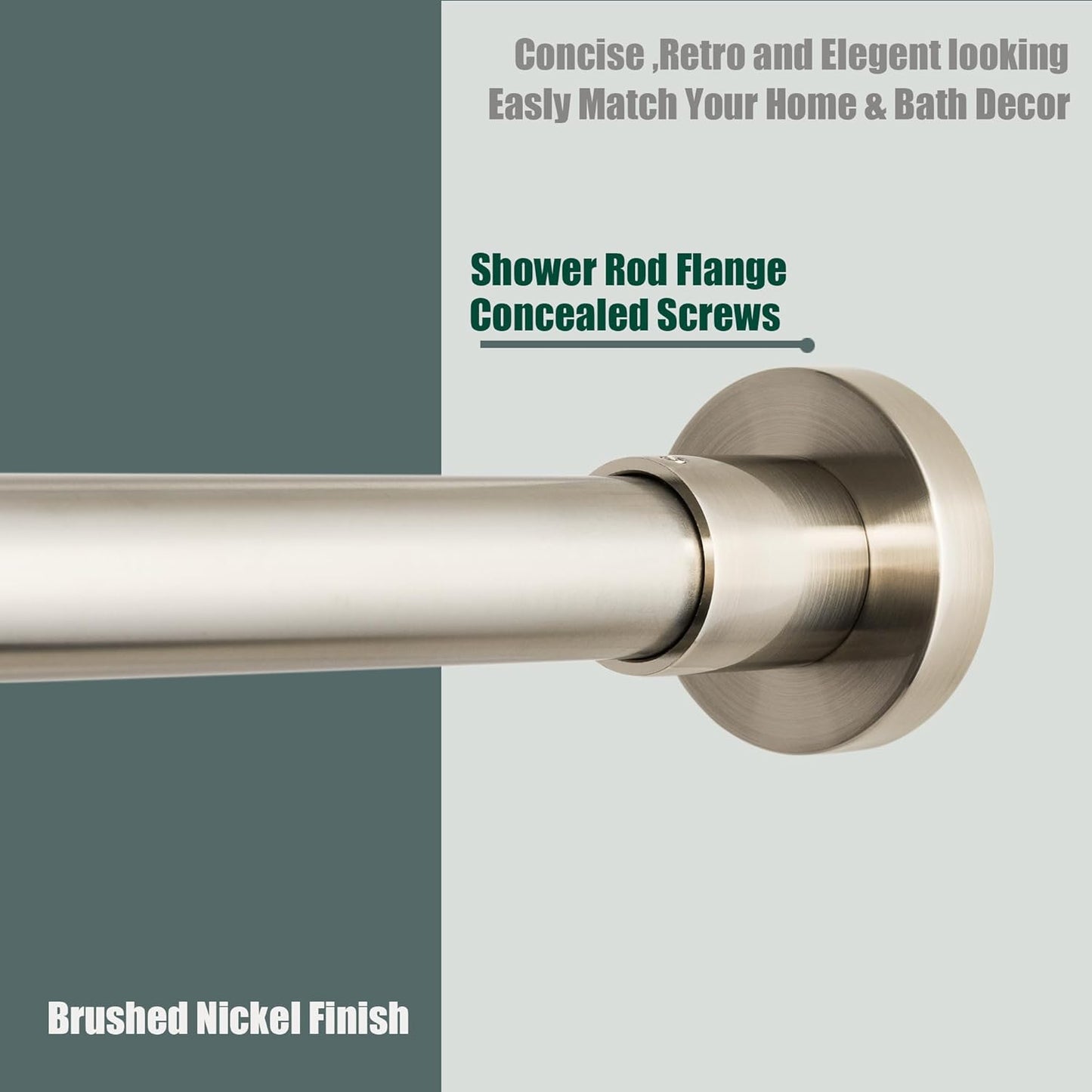 Artiwell Heavy Duty Shower Rod, Adjustable Shower Curtain Rod, Expandable 47-84 Inch, Permanent Mount Shower Rod, Never Rust Stainless Steel For Window Curtain and Closet, Brushed Nickel