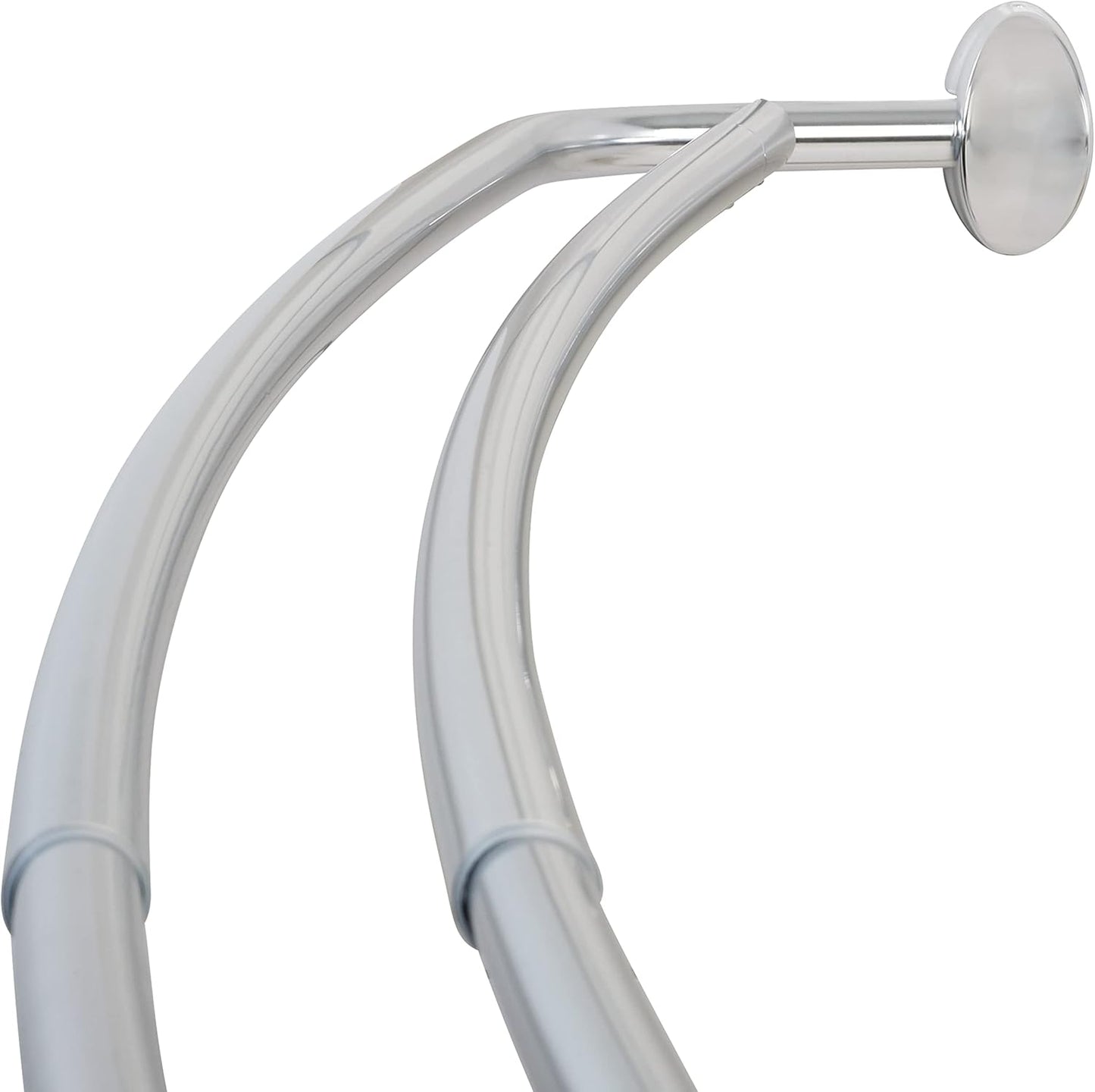 Zenna Home Rustproof Double Curved Shower Curtain Rod, No Drill Adjustable Curved Tension Shower Curtain Rod for Bathroom, Easy Install, Rounded for Extra Room, 50 to 72 Inches, Satin Nickel