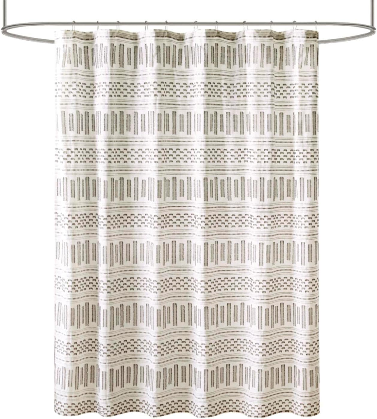 INK+IVY Imani Tufted Chenille 100% Cotton Shower Curtains Machine Washable, Modern Home Bathroom Décor Bathtub Privacy Screen, 72" x 72", Ivory