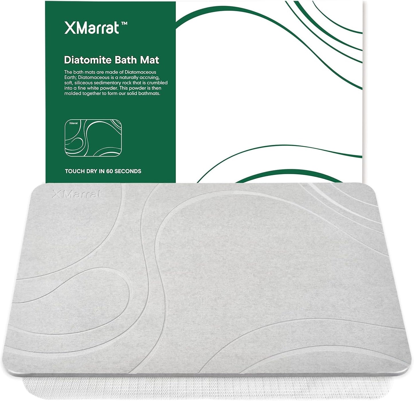 Large Stone Bath Mat, Super Absorbent Diatomaceous Earth Bath Mat Large, Quick Drying Non-Slip Diatomite Stone Bath Mats for Bathroom, Easy to Clean (Dark Grey, Extra Large 31.5" x 19.7")
