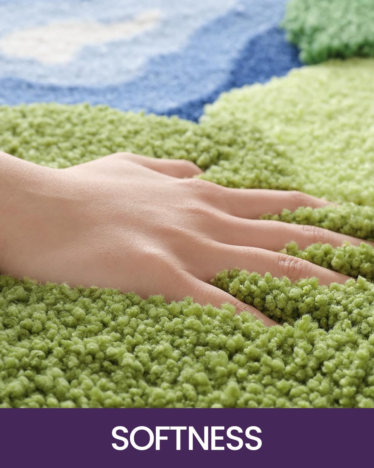 DEXI Moss Bath Mat, Ultra Thick Soft Green Bathroom Rug, Water Absorbent Non Slip Microfiber Rugs for Shower Floor, Sink, Bedroom, Home Accessories Decor, 24x43, Moss Green