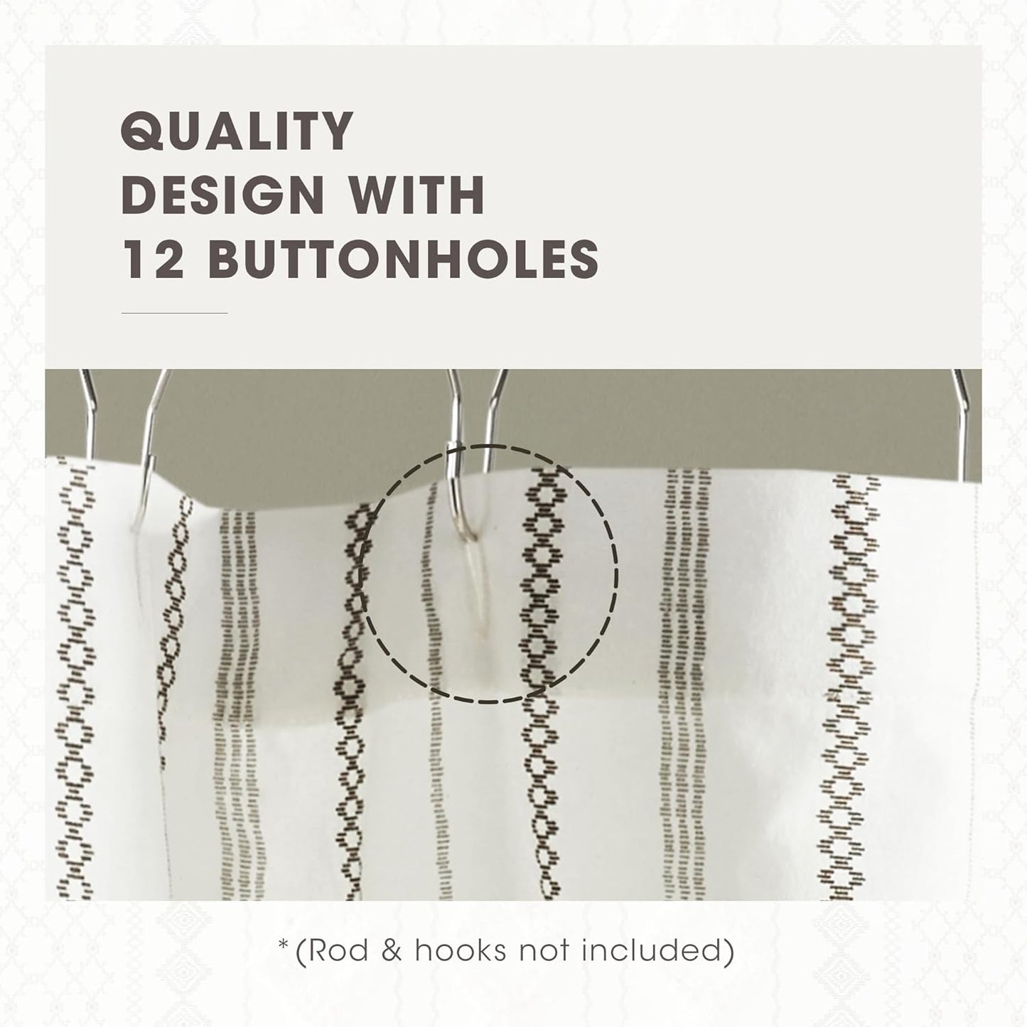 INK+IVY Imani Tufted Chenille 100% Cotton Shower Curtains Machine Washable, Modern Home Bathroom Décor Bathtub Privacy Screen, 72" x 72", Ivory