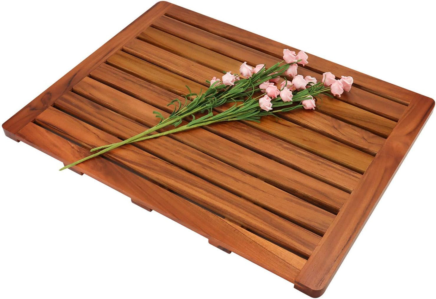 Utoplike (32"x18") Teak Wood Bath Mat, Shower Mat for Bathroom, Wooden Floor Mat Large for Spa Home or Outdoor