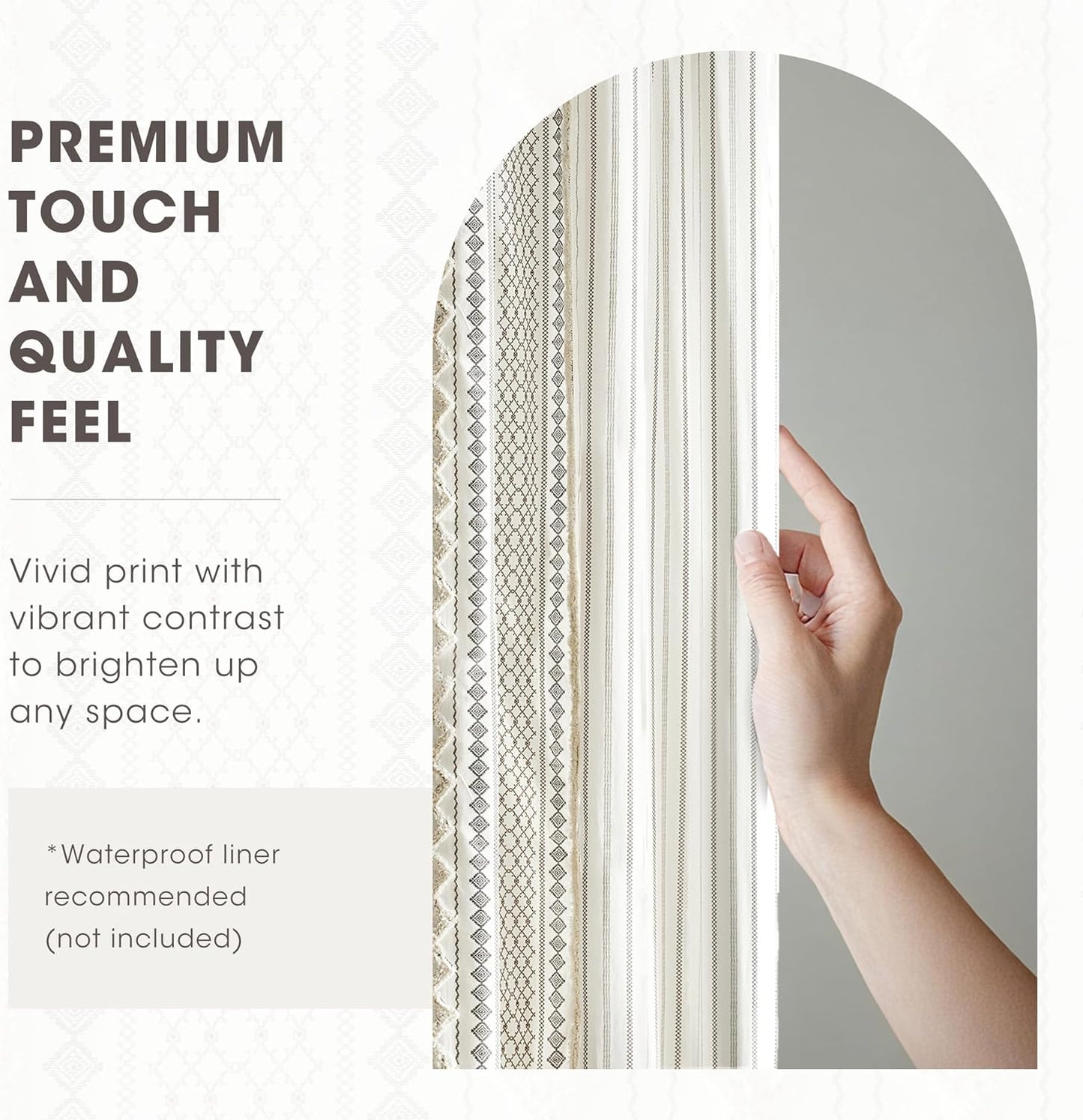 INK+IVY Imani Tufted Chenille 100% Cotton Shower Curtains Machine Washable, Modern Home Bathroom Décor Bathtub Privacy Screen, 72" x 72", Ivory
