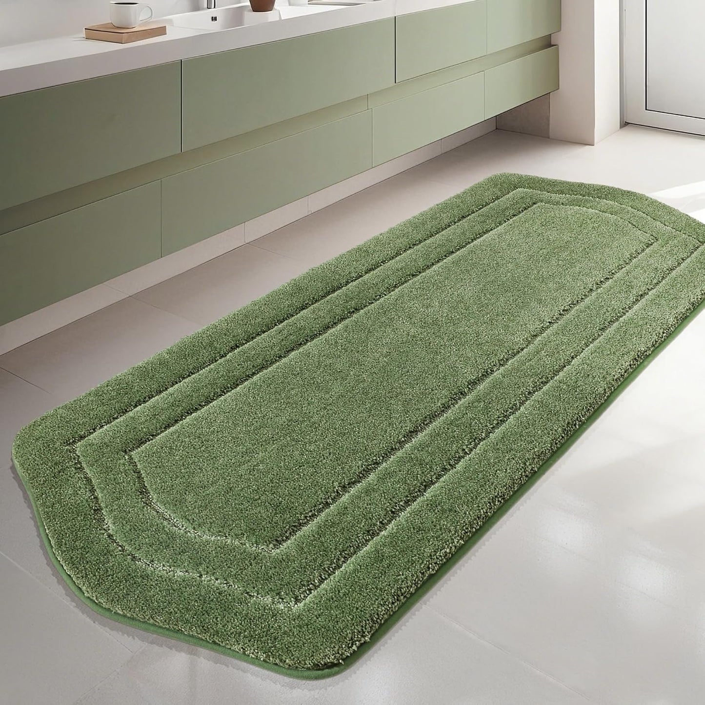 COSY HOMEER Extra Thick Bath Linen Sets Rugs for Bathroom - Anti-Slip Bath Mats Soft Plush 100% Strong Polyester Living Room Bedroom Water Absorbent(Beige,20x32+24x48 -Inches)