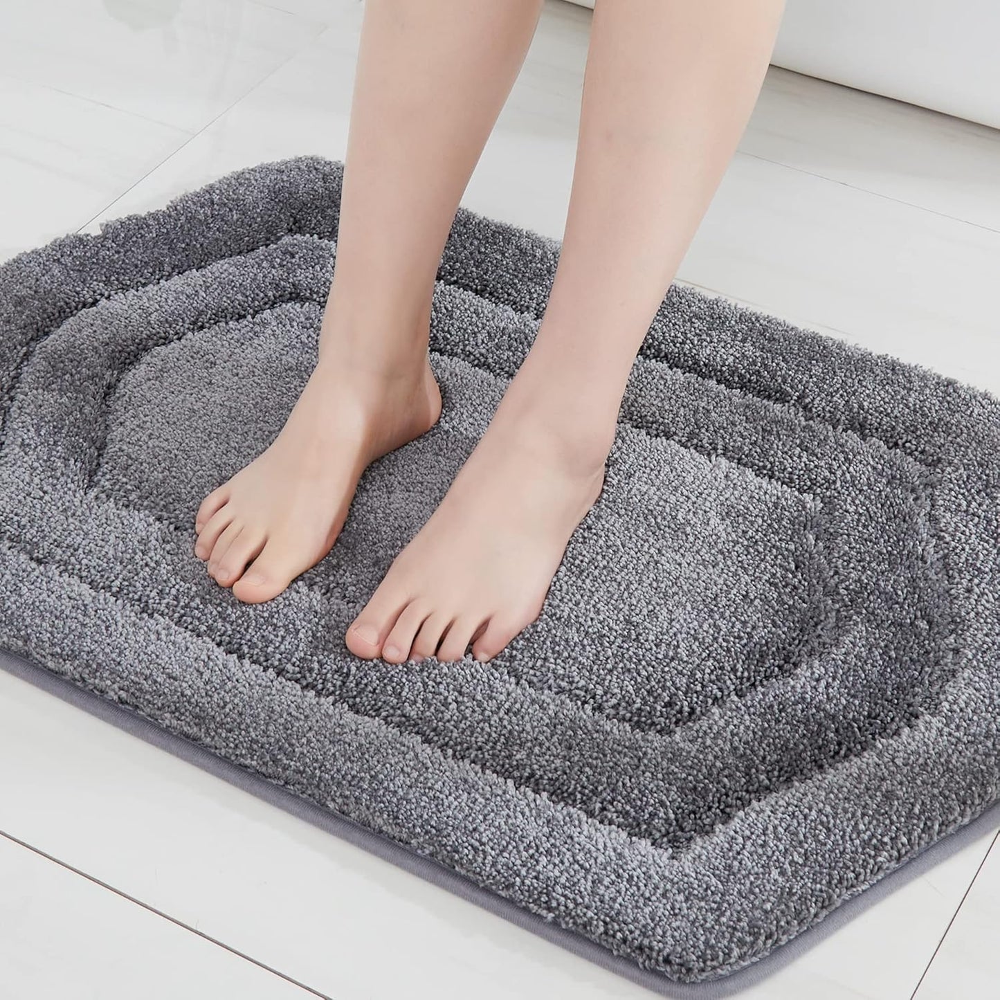 COSY HOMEER Extra Thick Bath Linen Sets Rugs for Bathroom - Anti-Slip Bath Mats Soft Plush 100% Strong Polyester Living Room Bedroom Water Absorbent(Beige,20x32+24x48 -Inches)