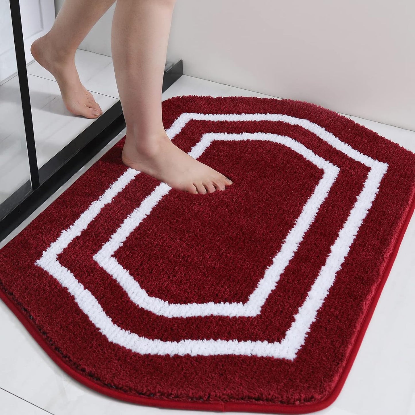 COSY HOMEER Extra Thick Bath Linen Sets Rugs for Bathroom - Anti-Slip Bath Mats Soft Plush 100% Strong Polyester Living Room Bedroom Water Absorbent(Beige,20x32+24x48 -Inches)