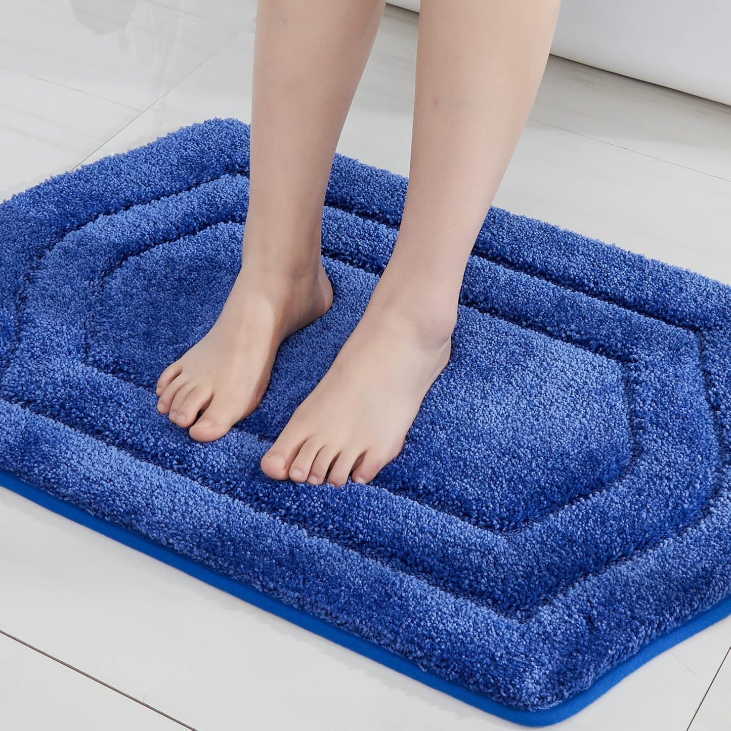 COSY HOMEER Extra Thick Bath Linen Sets Rugs for Bathroom - Anti-Slip Bath Mats Soft Plush 100% Strong Polyester Living Room Bedroom Water Absorbent(Beige,20x32+24x48 -Inches)