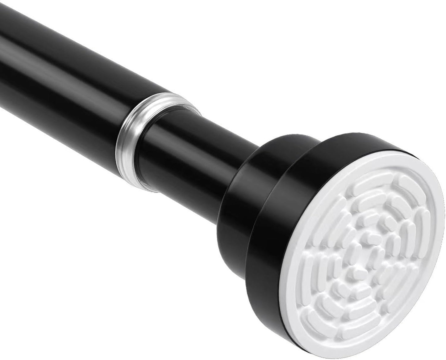 2Pack Shower Curtain Rod 45-78Inch,Tension Curtain Rods,Black Shower Rods for Bathroom, Spring Tension Rod No Drilling for Window,Closet, Door