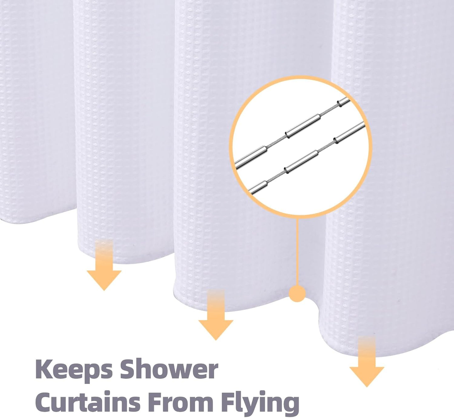 LaCyan 3 in 1 Waterproof Waffle Weave Shower Curtain and Clear Liner Set with 12 Stainless Steel Hooks Double Sided for Bathroom 72 Inches Heavy Duty Polyester Fabric Shower Curtains 72x84