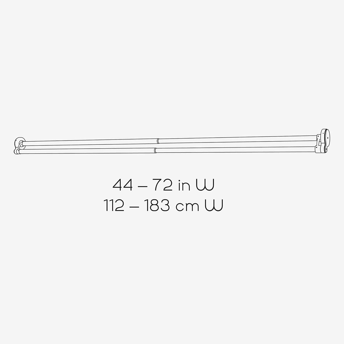 Zenna Home Rustproof Double Shower Curtain Rod, Double Shower Rod, No Drill Tension or Permanent Mount Shower Rod, Extra Space for Curtain and Liner, Adjustable 44 to 72 Inches, Chrome