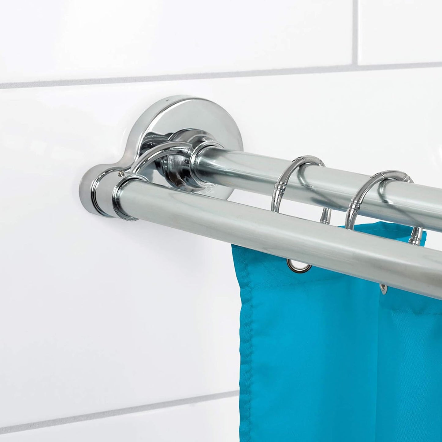 Zenna Home Rustproof Double Shower Curtain Rod, Double Shower Rod, No Drill Tension or Permanent Mount Shower Rod, Extra Space for Curtain and Liner, Adjustable 44 to 72 Inches, Chrome