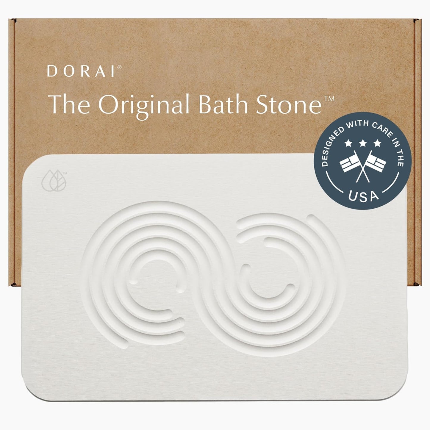 Dorai Home Bath Stone – Luxury Quick-Drying Stone Bath Mat, Non-Slip Surface, Rubberized Bottom Pad, Rain Slate