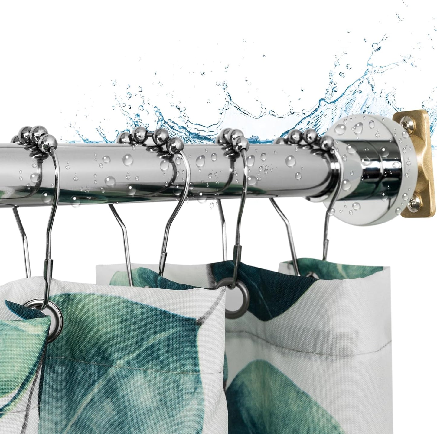 Artiwell Heavy Duty Shower Rod, Adjustable Shower Curtain Rod, Expandable 47-84 Inch, Permanent Mount Shower Rod, Never Rust Stainless Steel For Window Curtain and Closet, Brushed Nickel