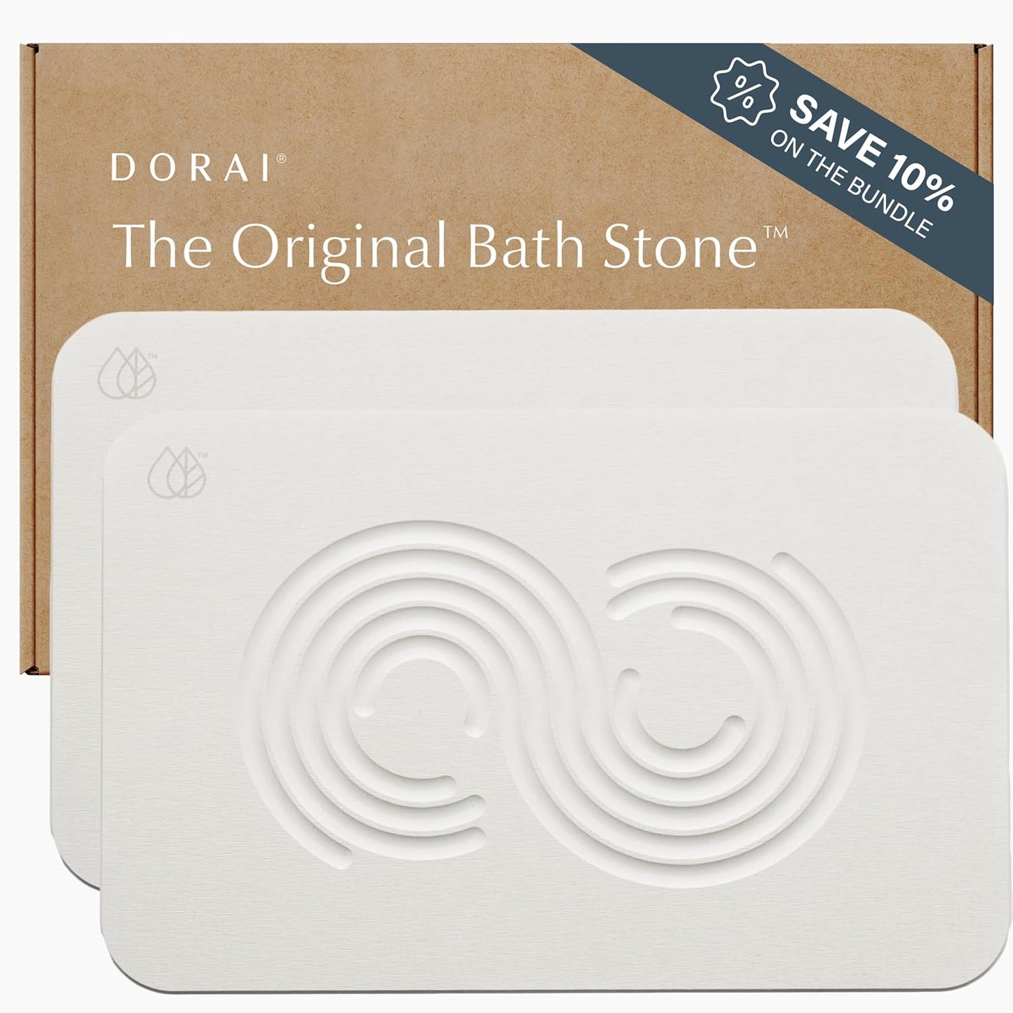 Dorai Home Bath Stone – Luxury Quick-Drying Stone Bath Mat, Non-Slip Surface, Rubberized Bottom Pad, Rain Slate