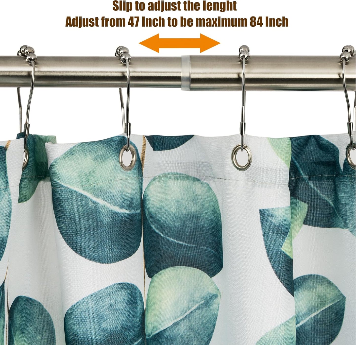 Artiwell Heavy Duty Shower Rod, Adjustable Shower Curtain Rod, Expandable 47-84 Inch, Permanent Mount Shower Rod, Never Rust Stainless Steel For Window Curtain and Closet, Brushed Nickel